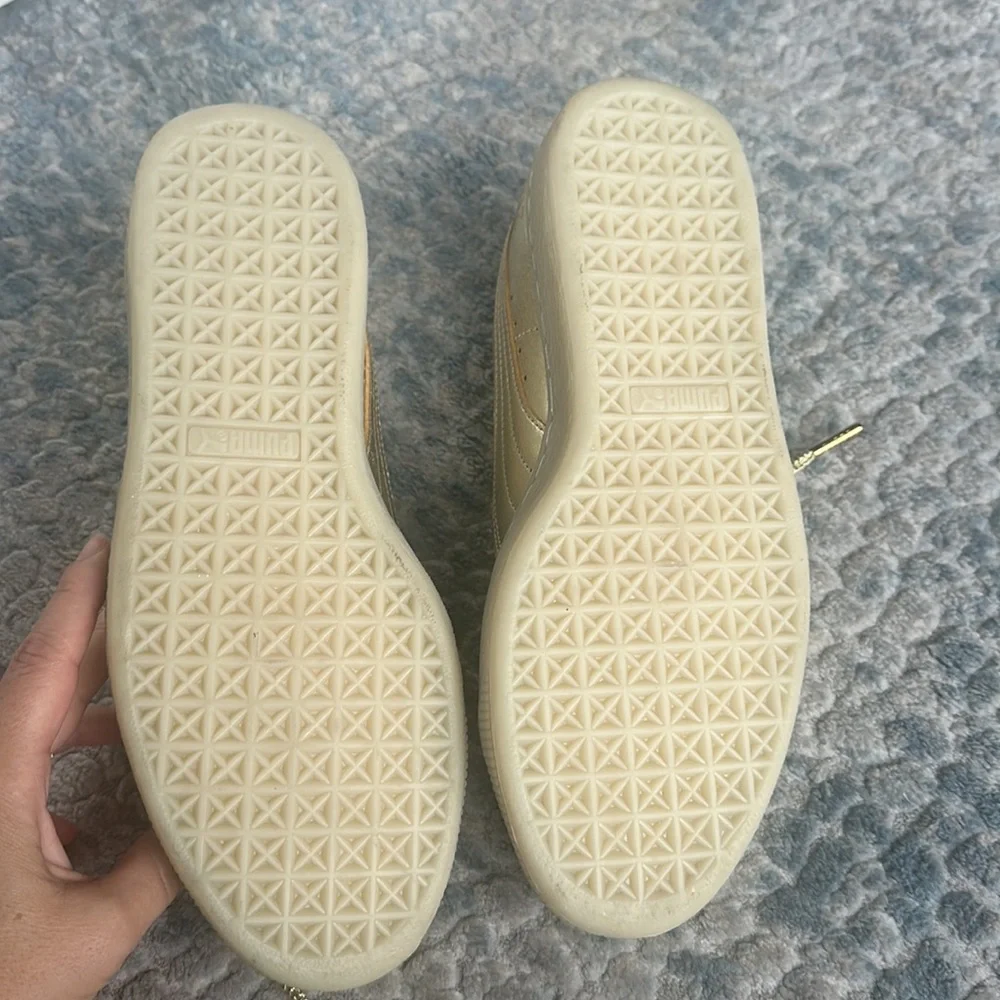 Puma Gold Metallic Sneakers Casual Lifestyle - Picture 5 of 6